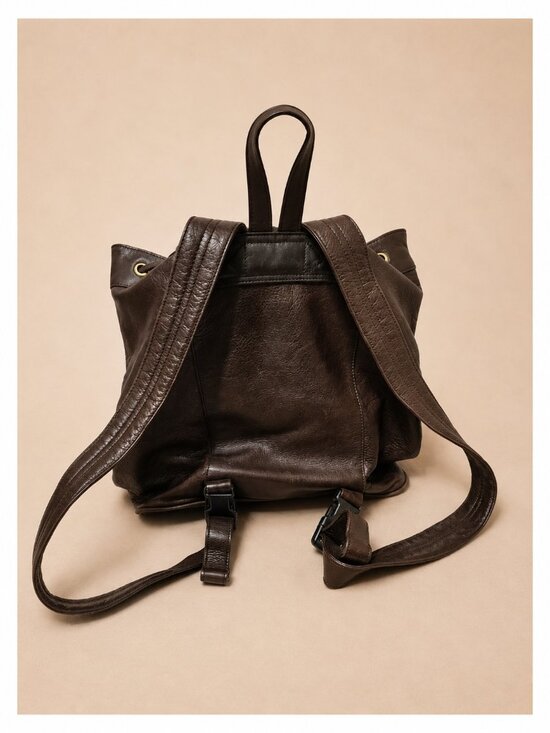 brown genuine leather backpack purse Women's Vintage It features a main compartment with an interior pocket (for quick Small Brown Leather Backpack Womens